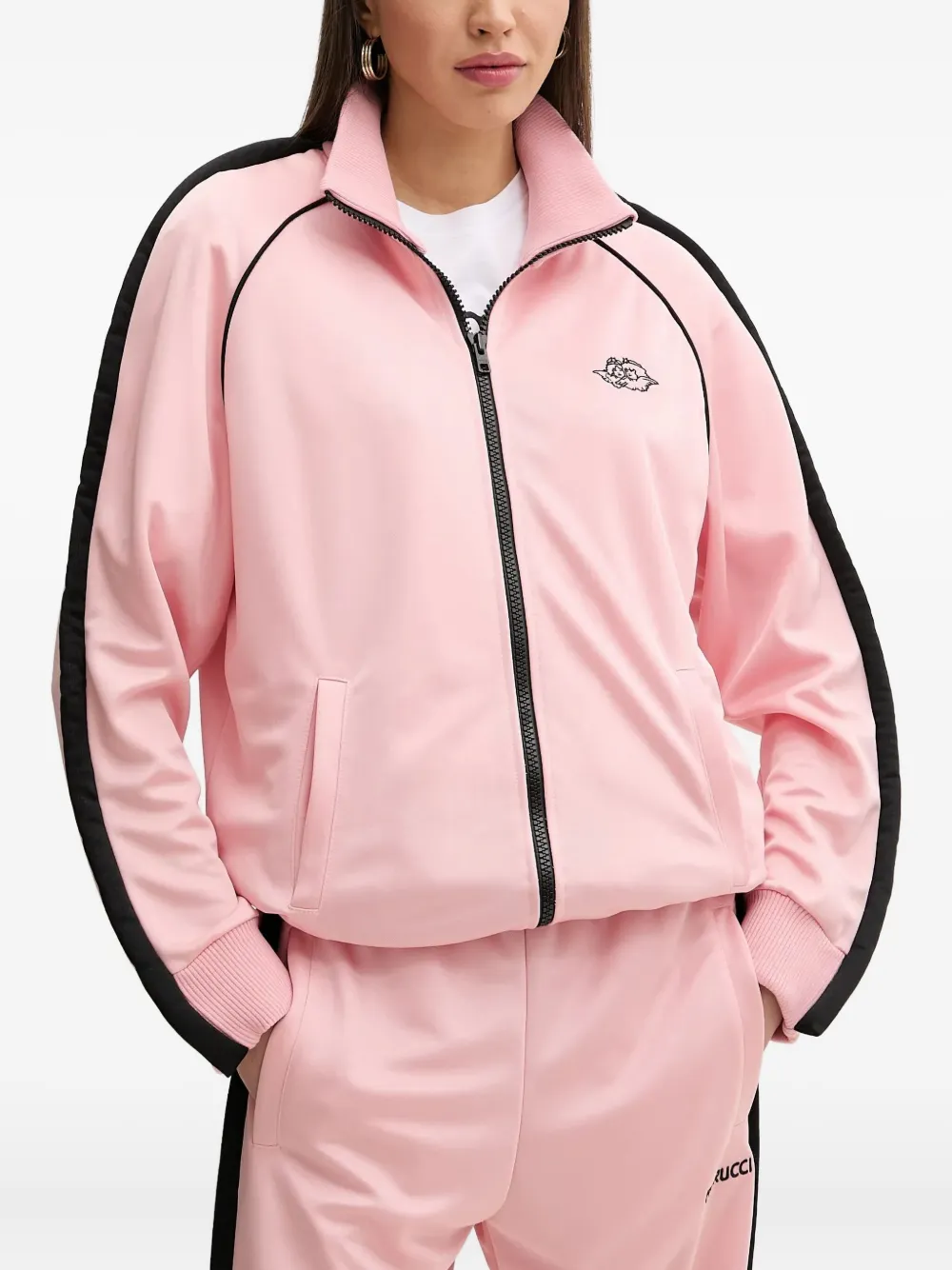 Fiorucci Sweater met vlakken en rits Roze