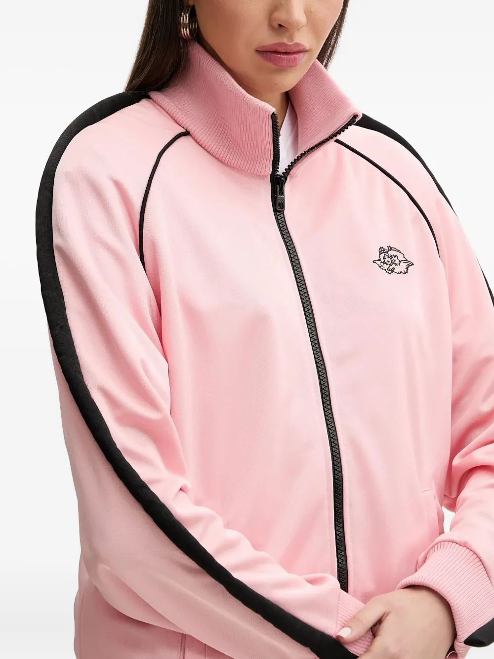 Fiorucci Sweater met vlakken en rits Roze