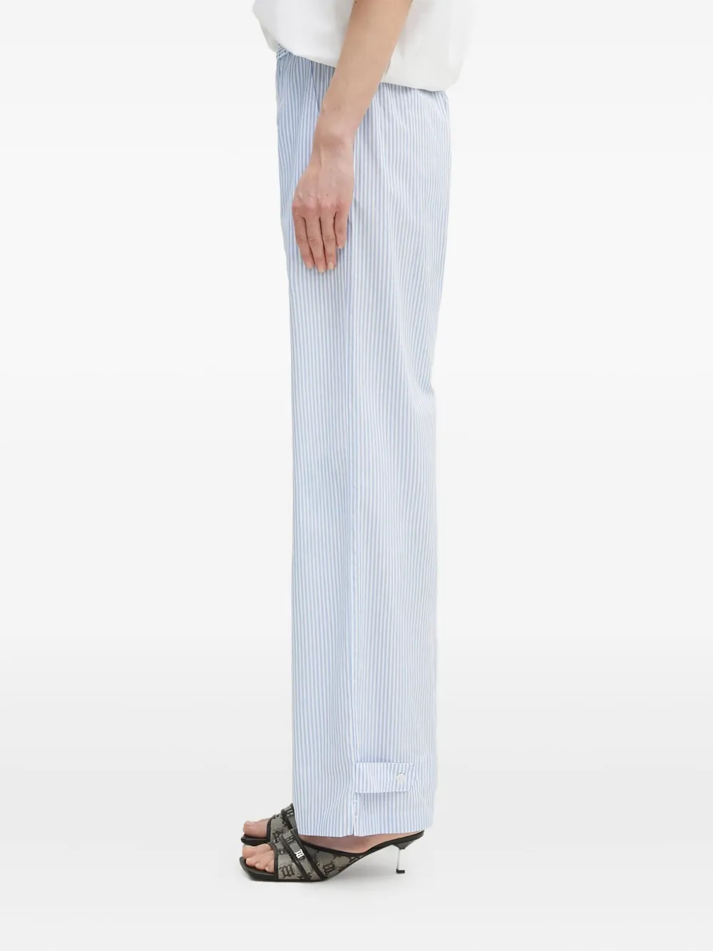 Fiorucci striped button-fastening trousers - Blauw