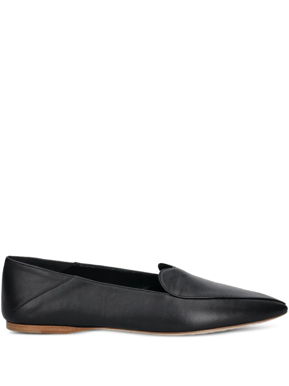 Fiorucci Heart pointed-toe leather loafers Black