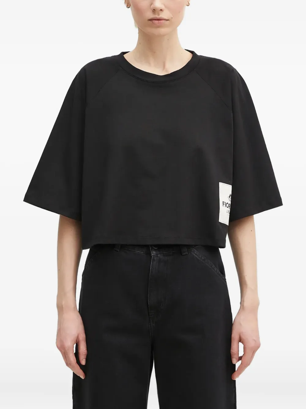 Fiorucci Cropped T-shirt Zwart