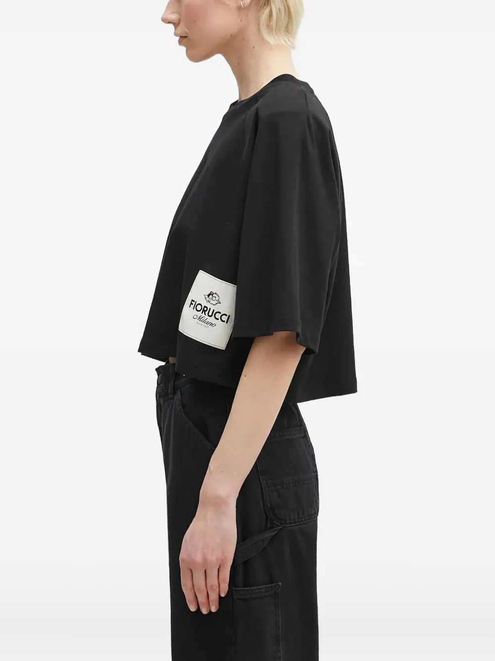 Fiorucci Cropped T-shirt Zwart