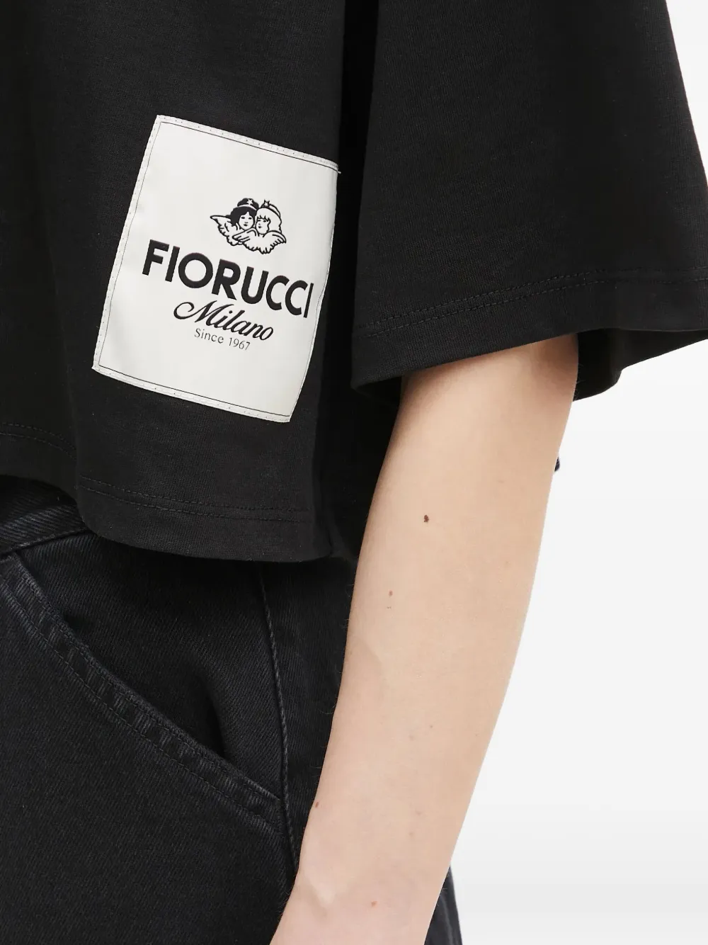 Fiorucci Cropped T-shirt Zwart