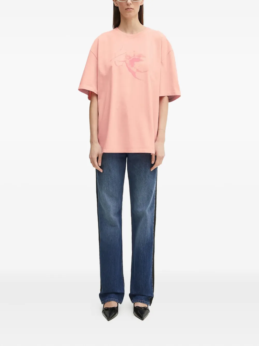Fiorucci T-shirt met Cupido-print Roze