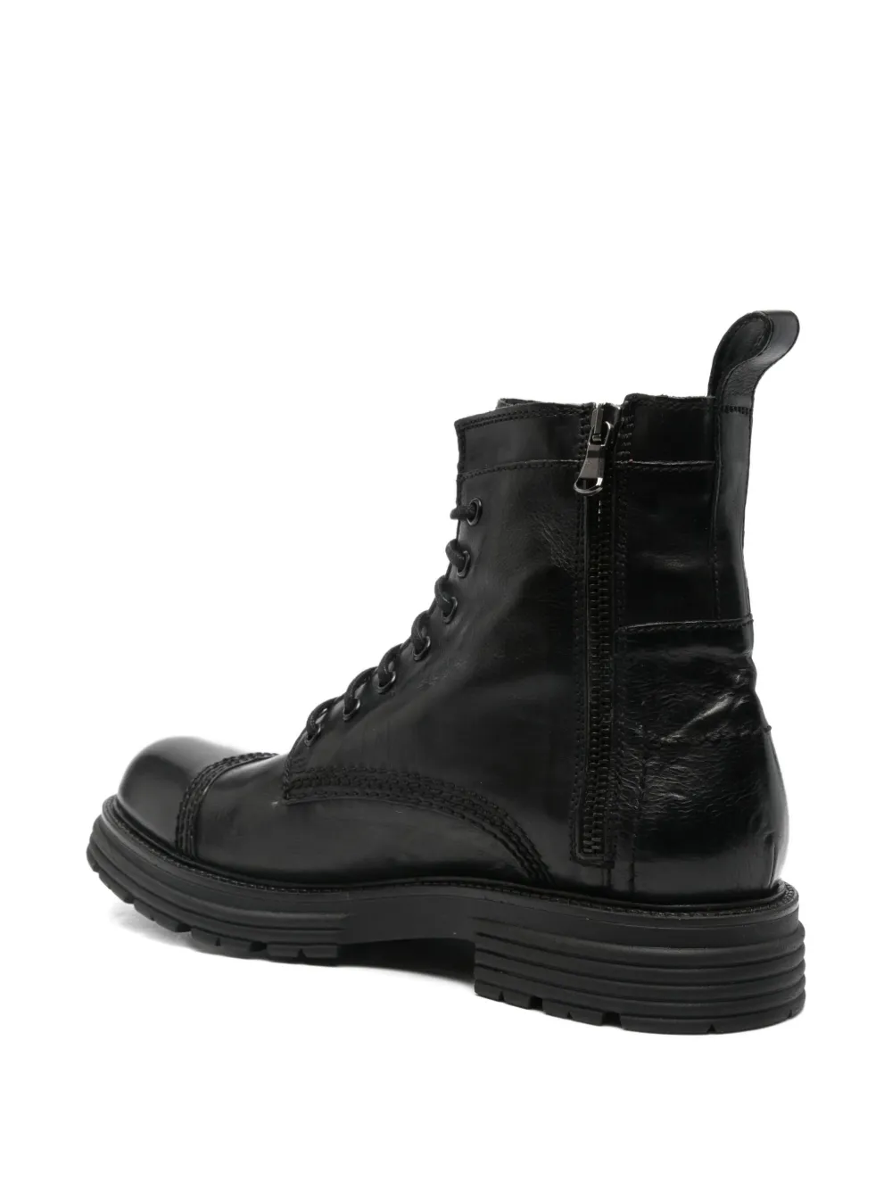 LeQarant lace-up zip boots Black