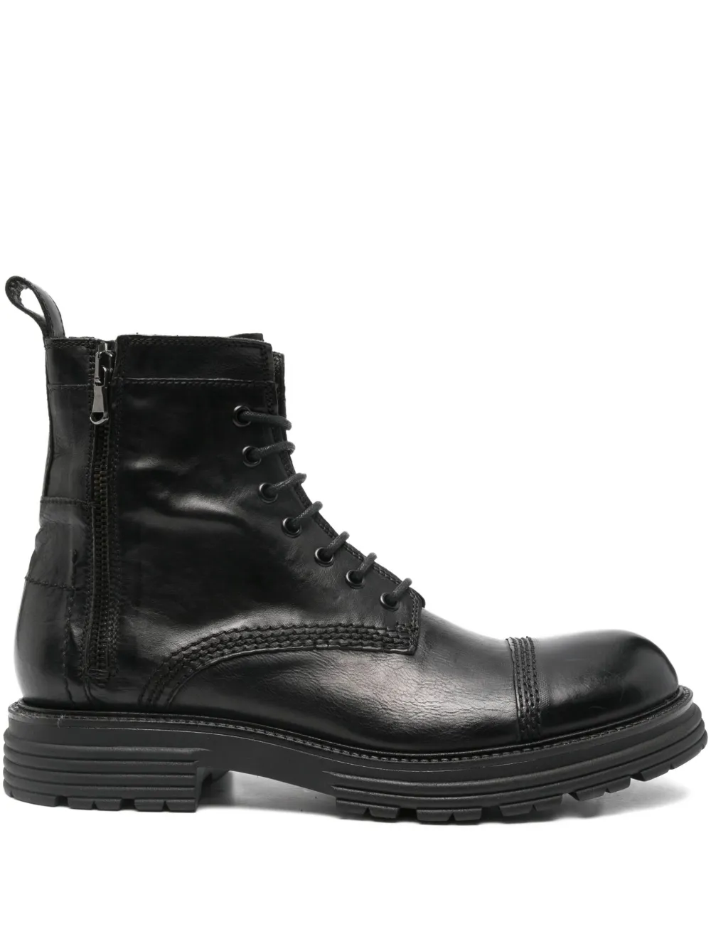 LeQarant lace-up zip boots Black