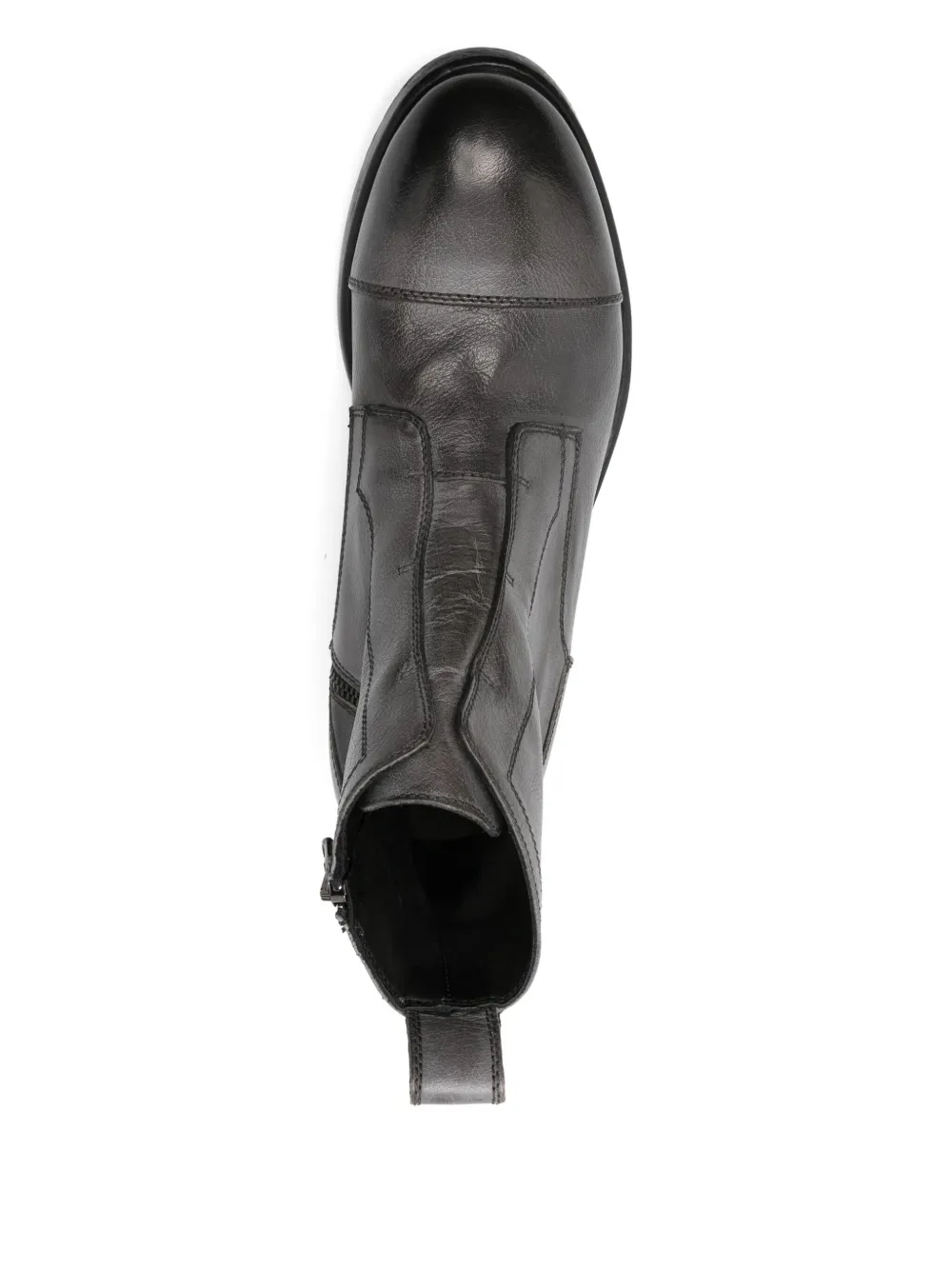 LeQarant zip-up leather boots Grey