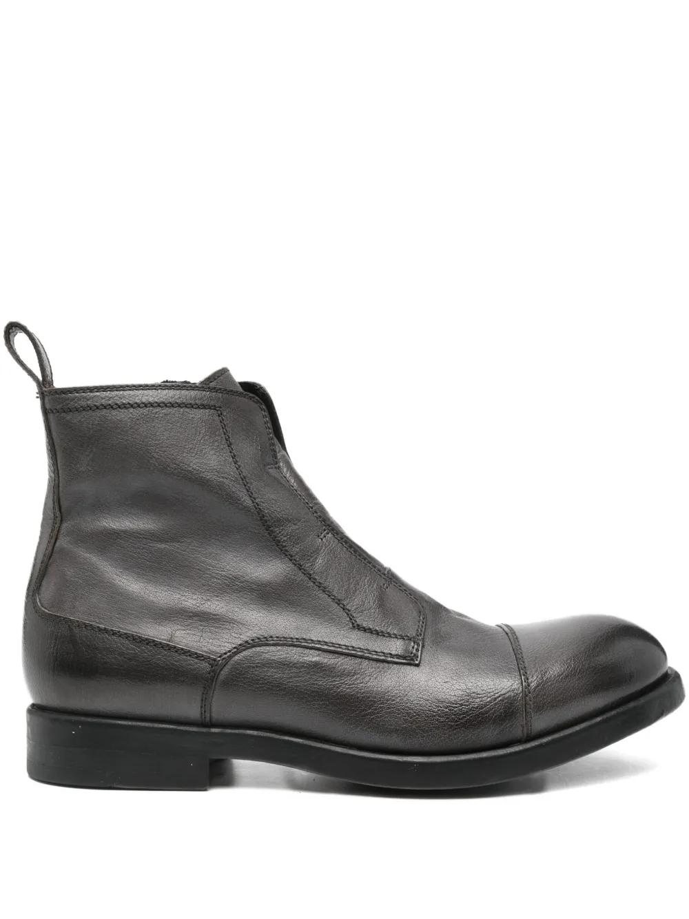 LeQarant zip-up leather boots Grey