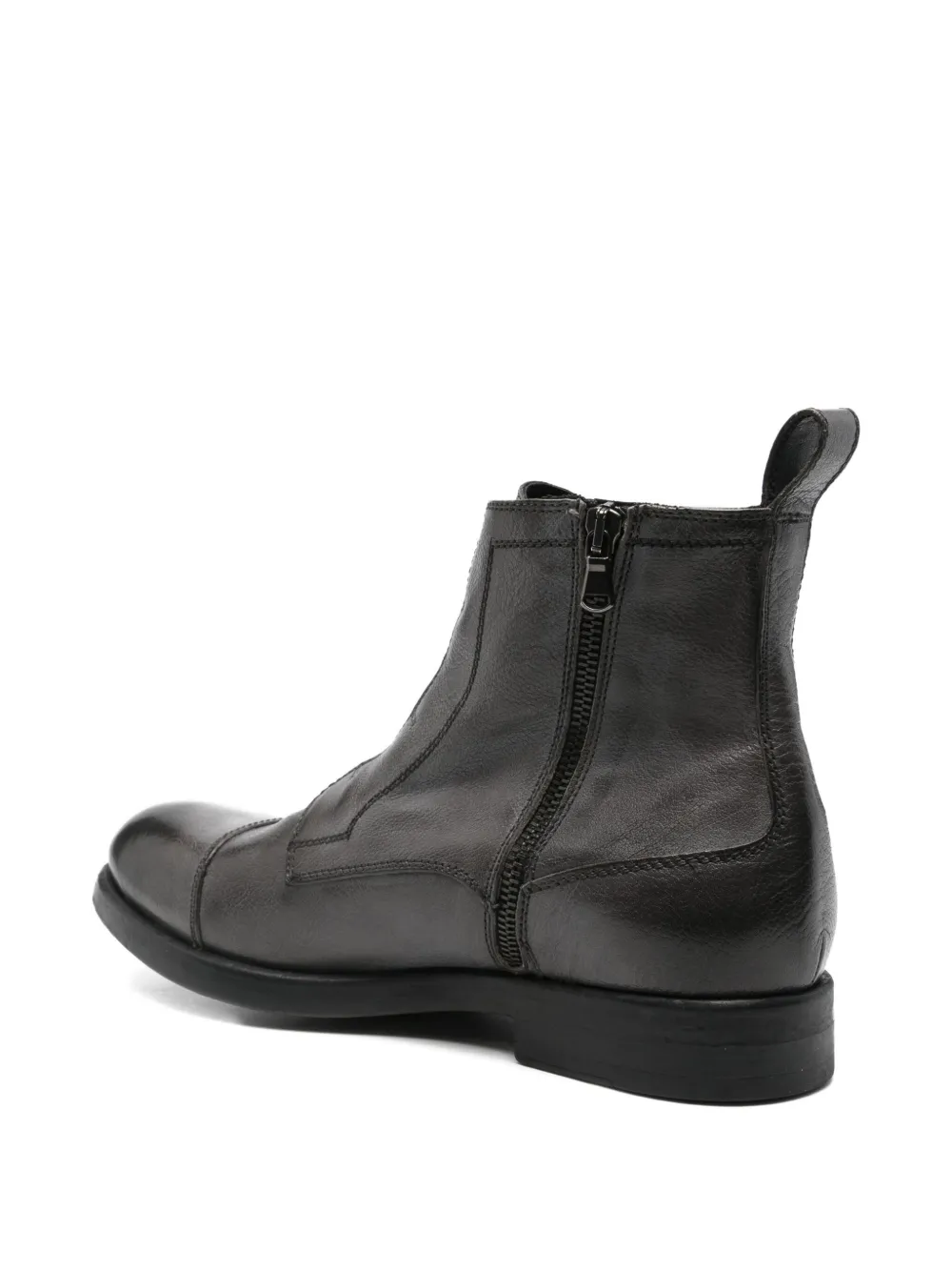 LeQarant zip-up leather boots Grey