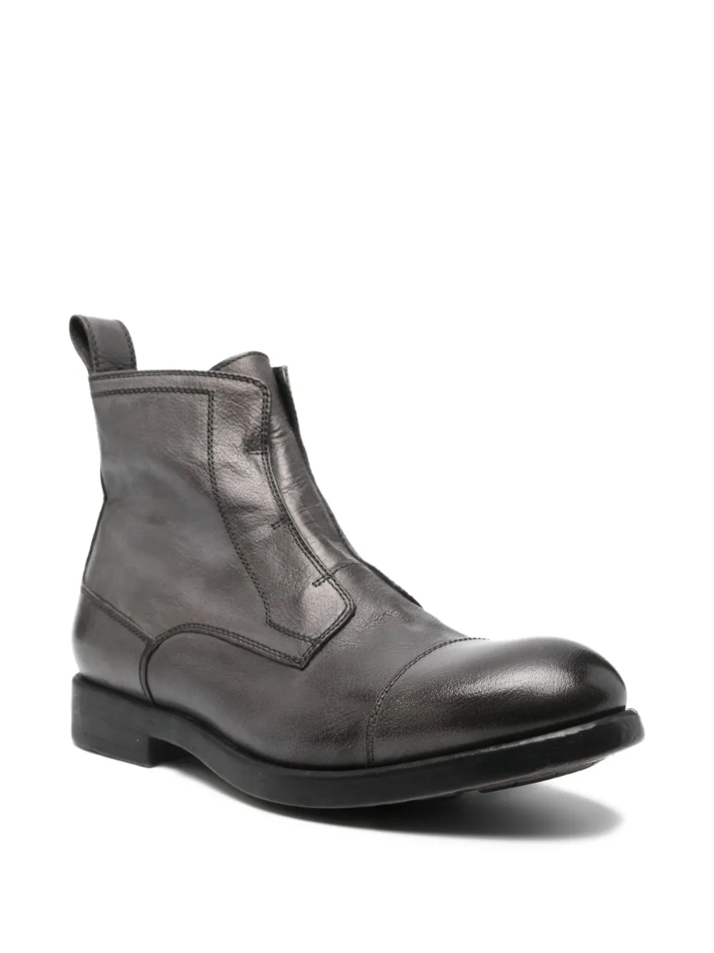 LeQarant zip-up leather boots Grey