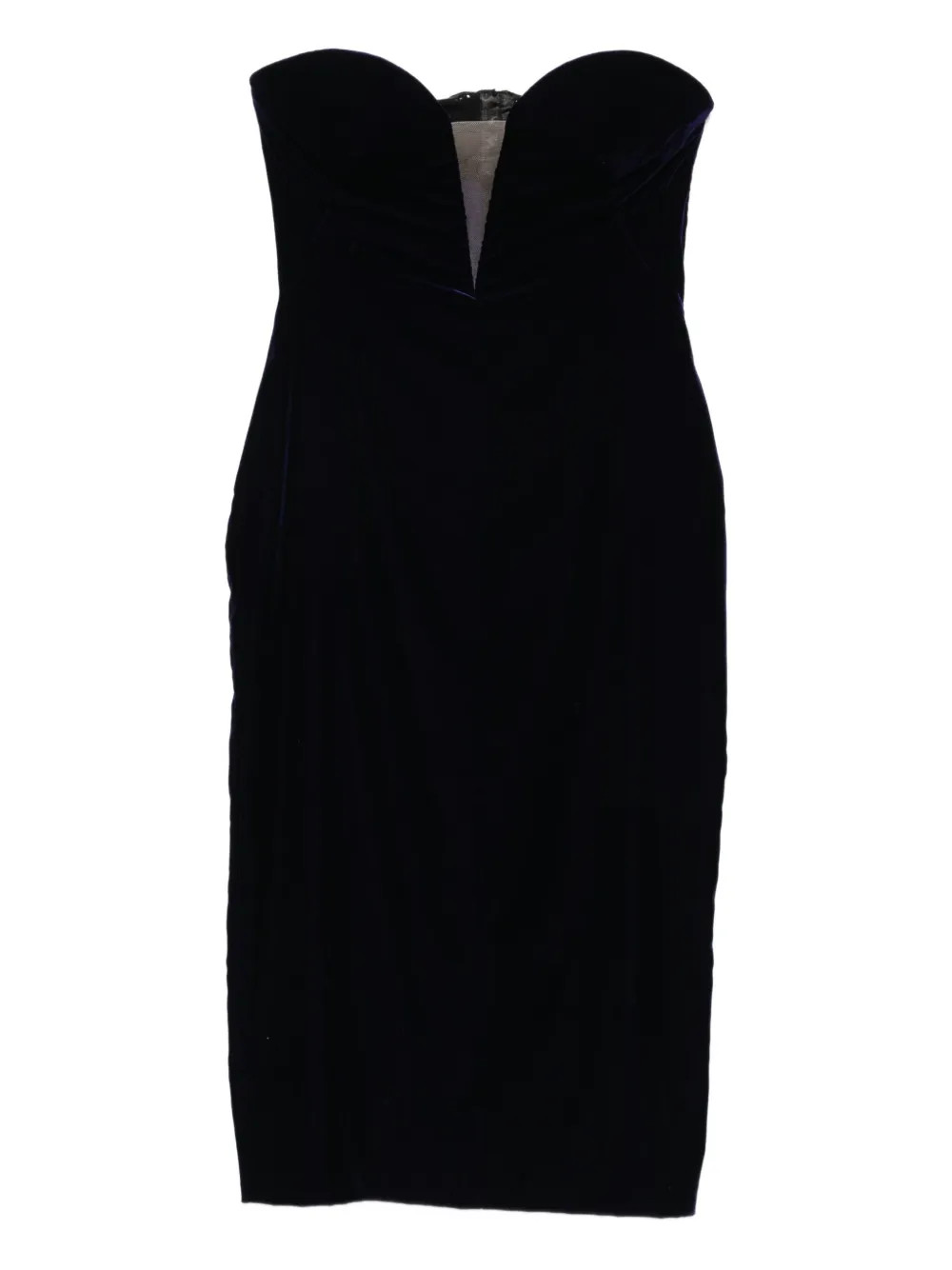 TOM FORD velvet strapless dress Blauw
