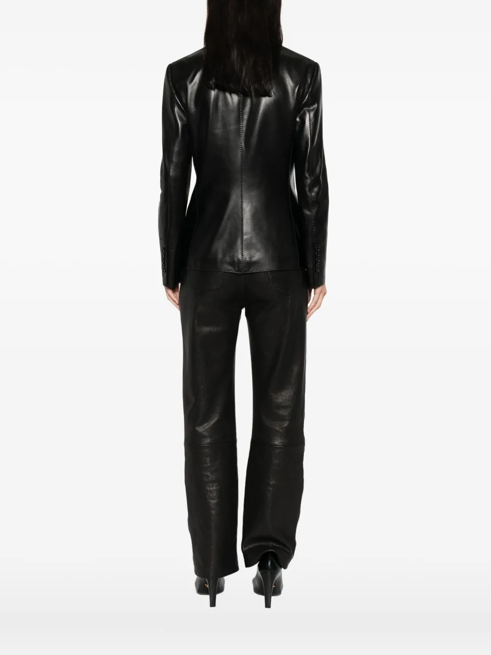 TOM FORD Jack met gekerfde revers Zwart