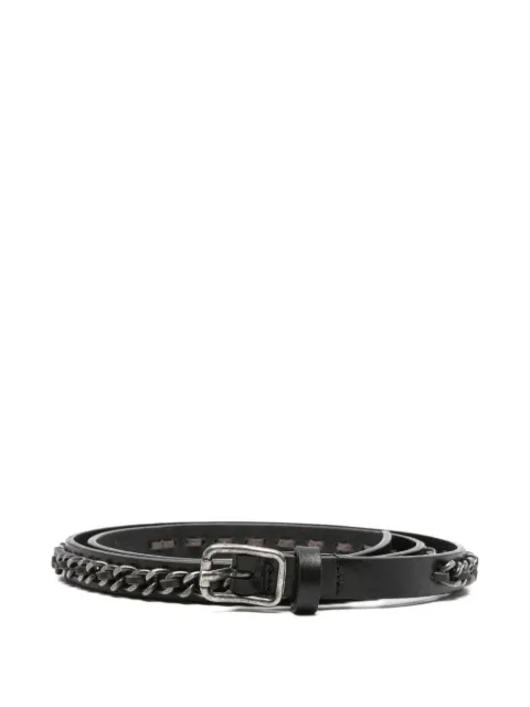 R13 chain-embellished leather belt