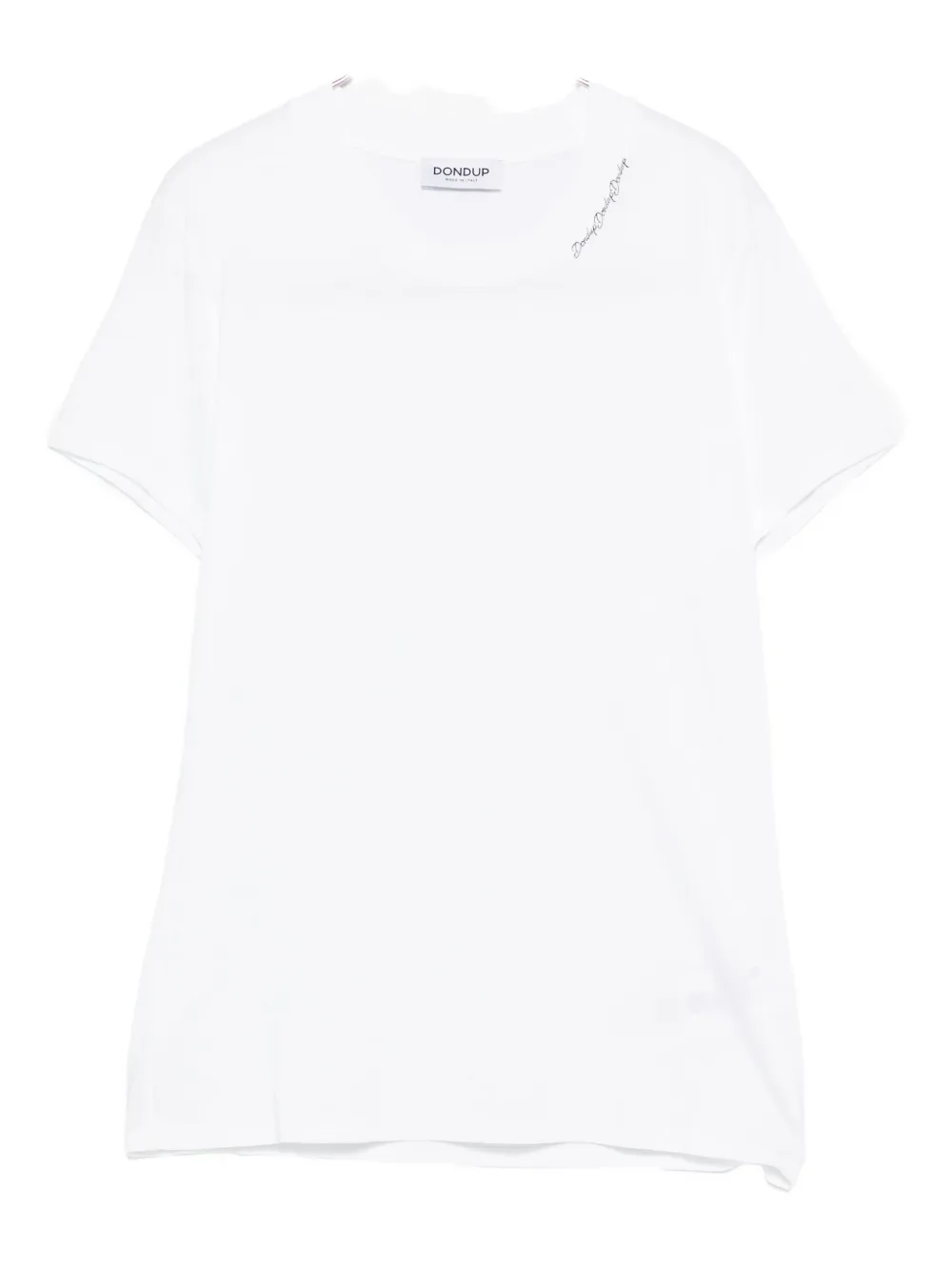 DONDUP logo-embroidered T-shirt Wit