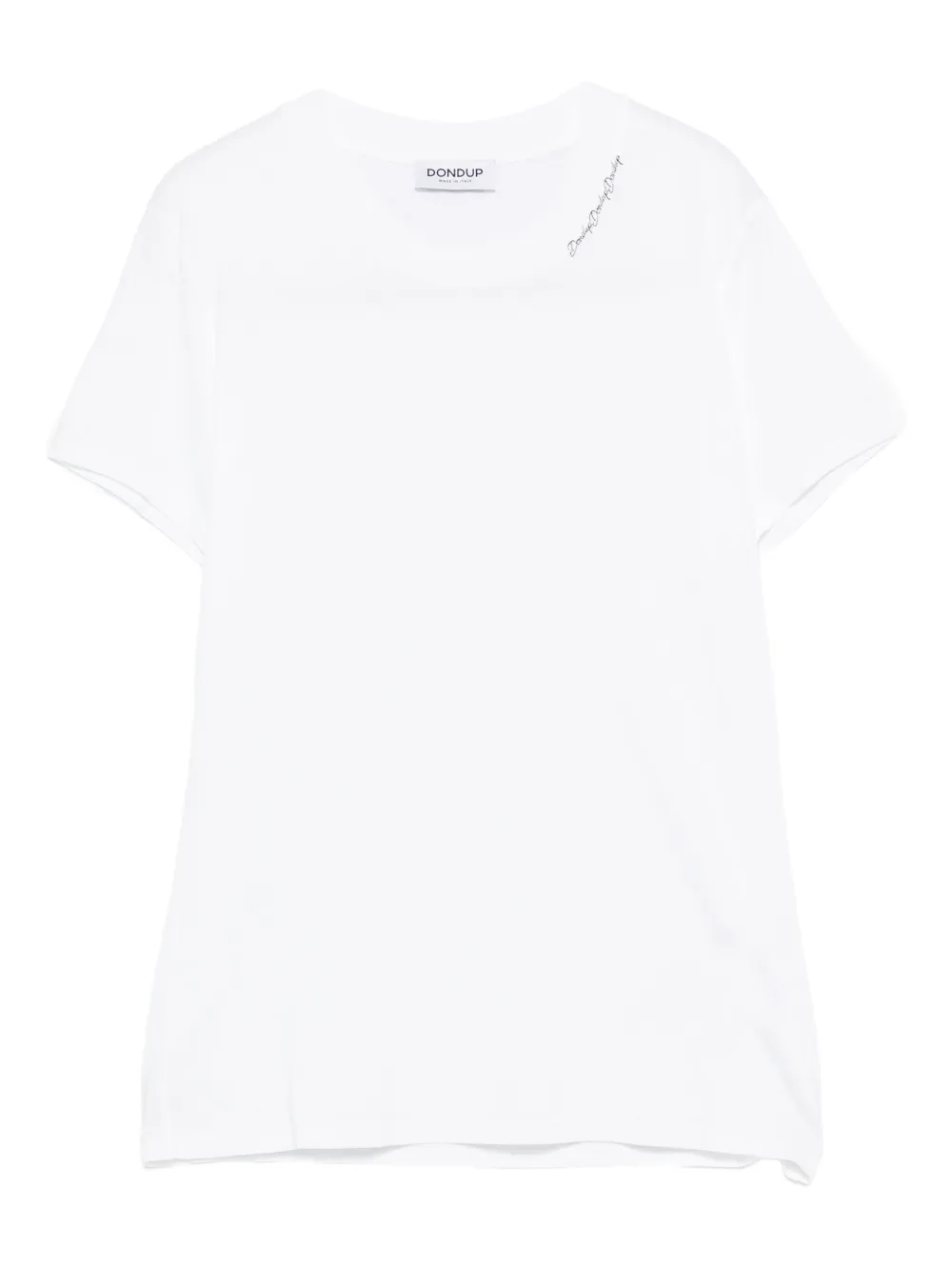 DONDUP logo-embroidered T-shirt Wit