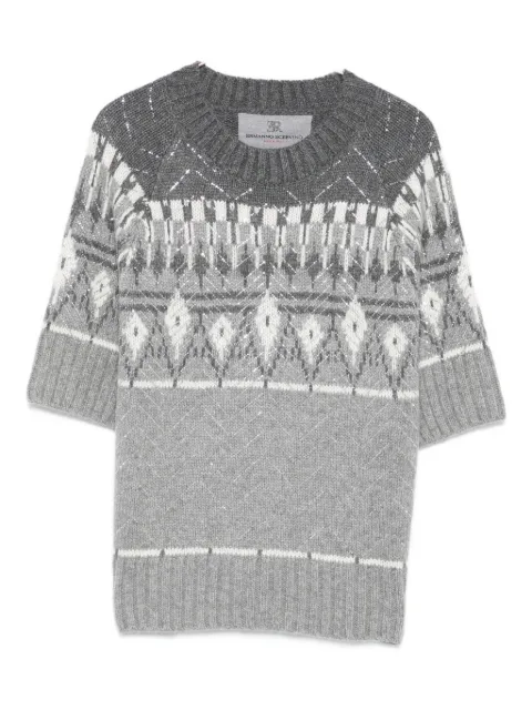 Ermanno Scervino fair isle-knit short-sleeved top