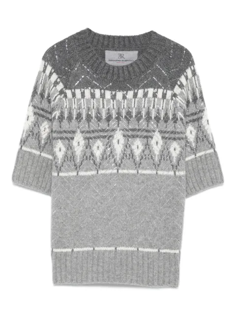 Ermanno Scervino fair isle-knit short-sleeved top