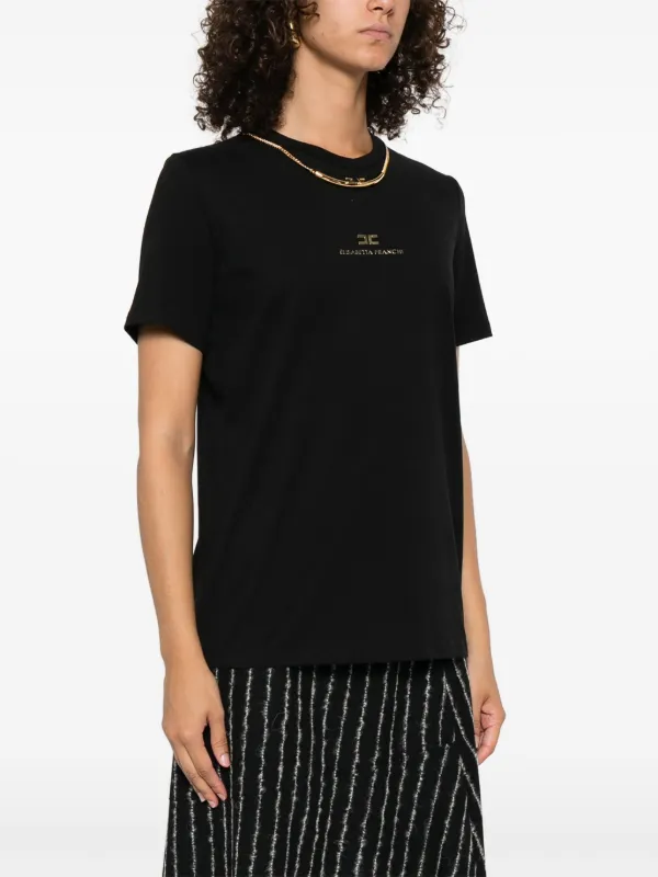Elisabetta Franchi chain-embellished Cotton T-shirt | Black