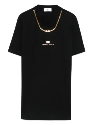 Elisabetta Franchi お洒落 チャーム付 ロゴ Tシャツ Elisabetta Franchi T-shirt | Smart Closet
