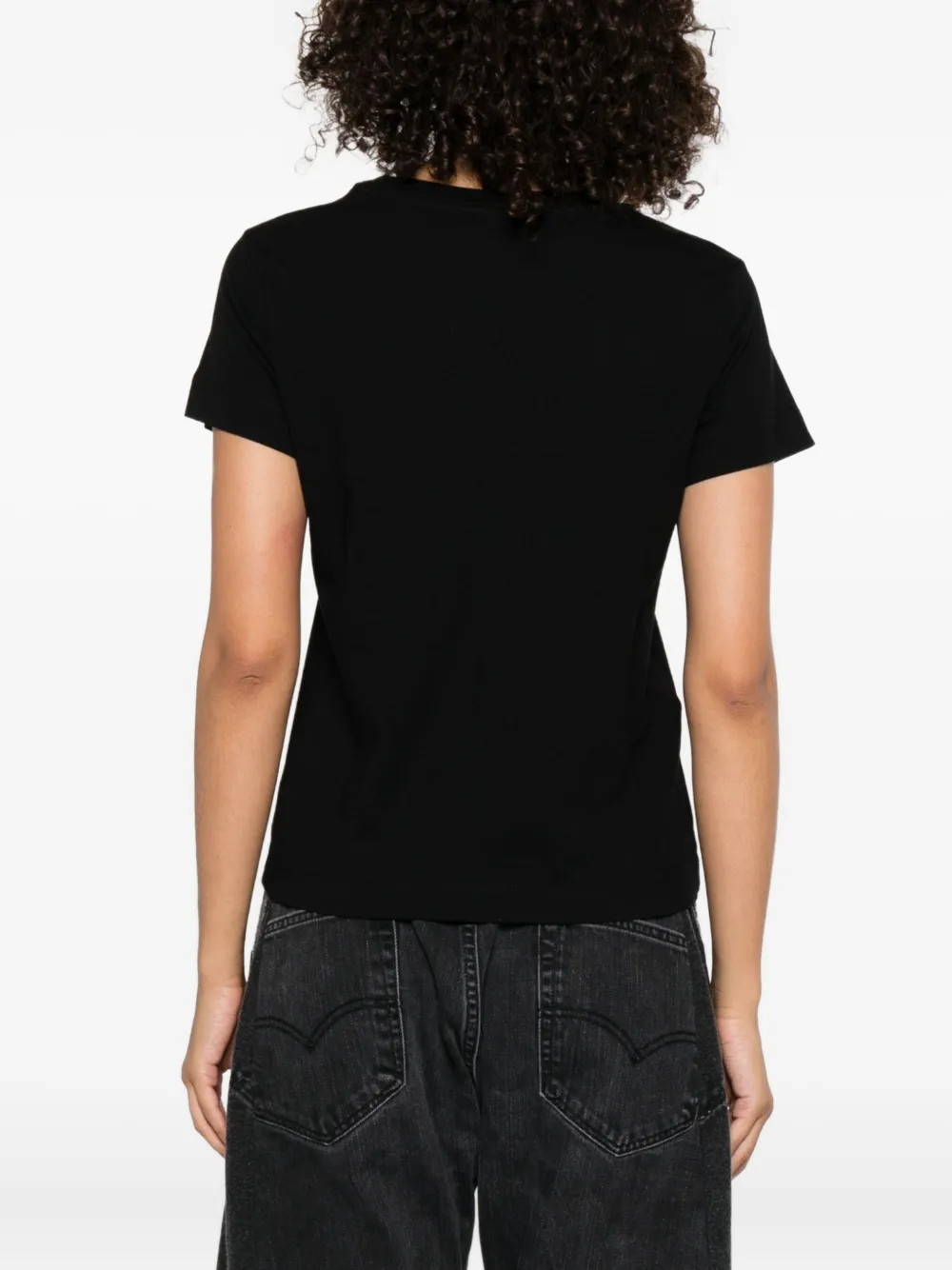 PINKO Top met ronde hals en korte mouwen Zwart
