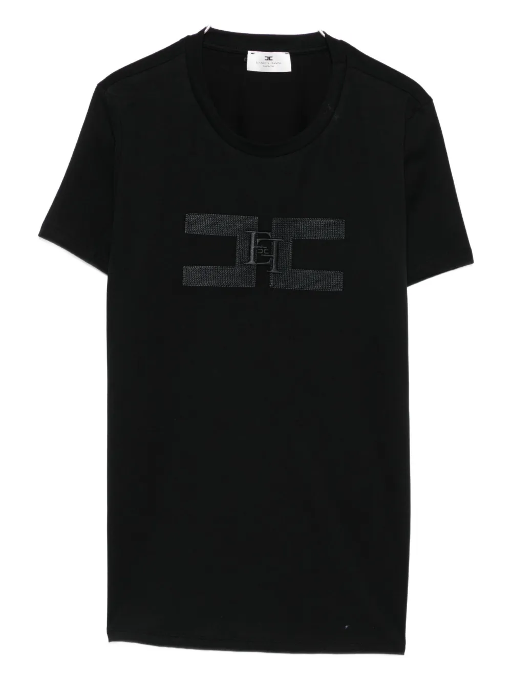 Elisabetta Franchi logo-embroidered T-shirt Zwart
