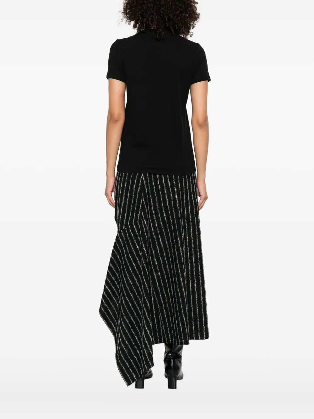 Elisabetta Franchi logo-embroidered T-shirt Zwart