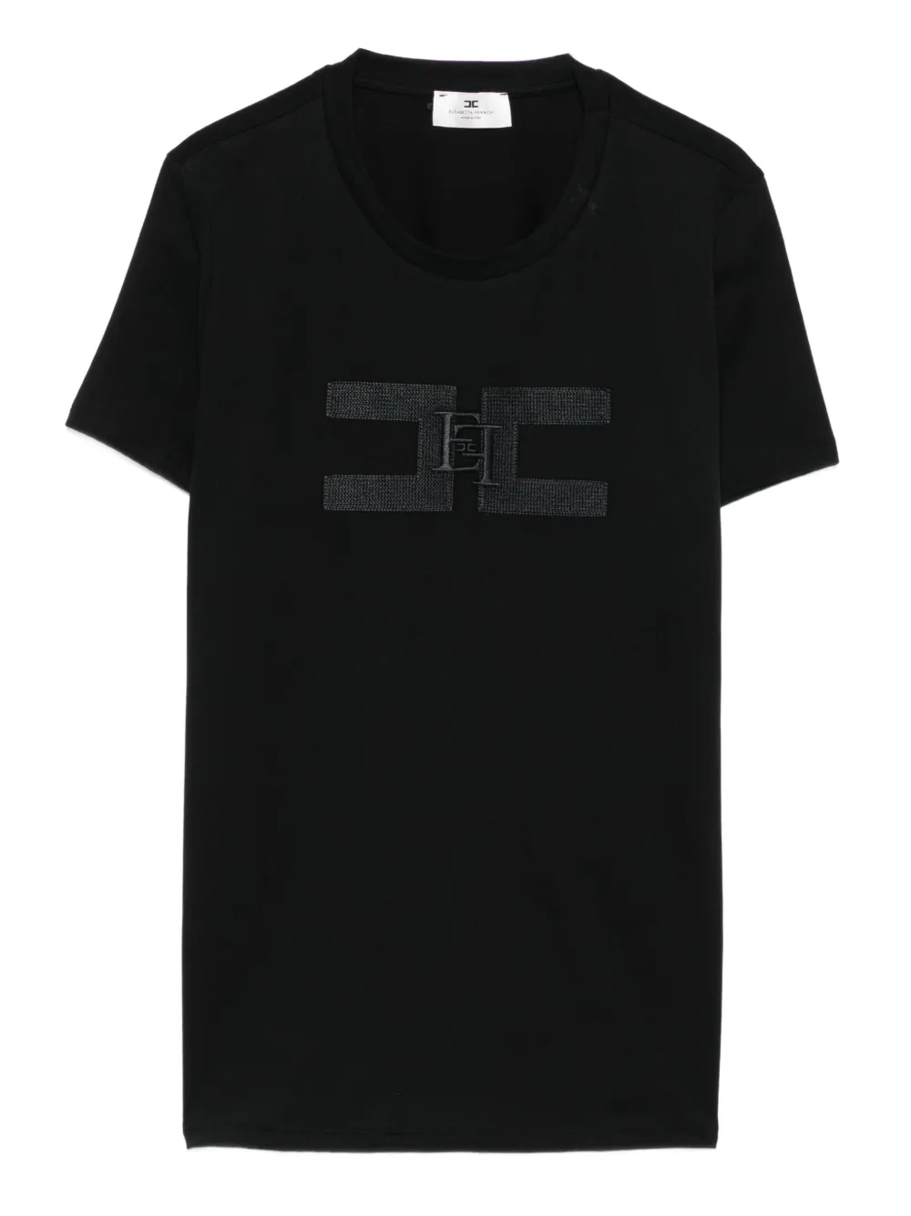 Elisabetta Franchi logo-embroidered T-shirt Zwart