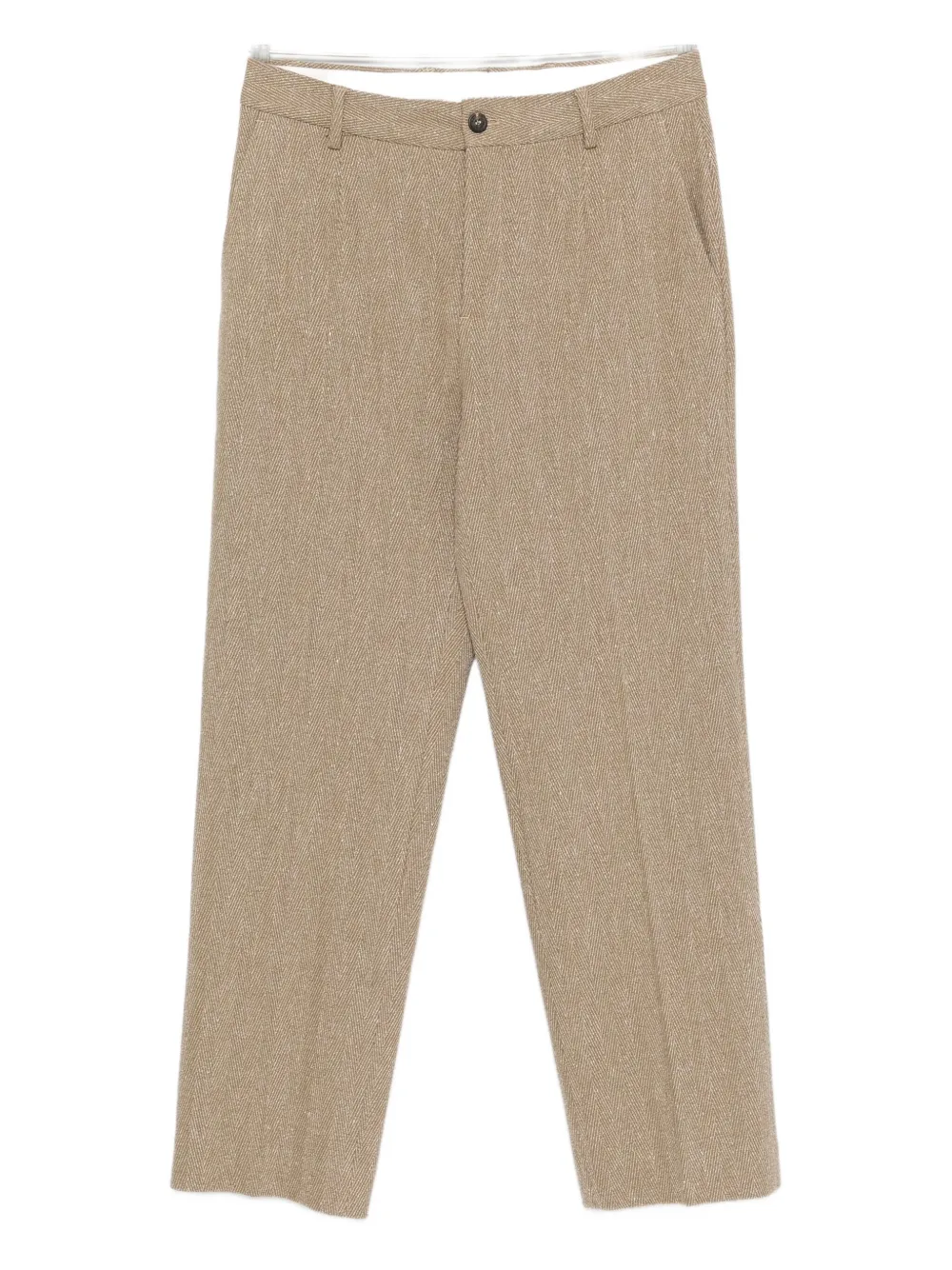 Golden Goose textured linen-blend trousers Bruin