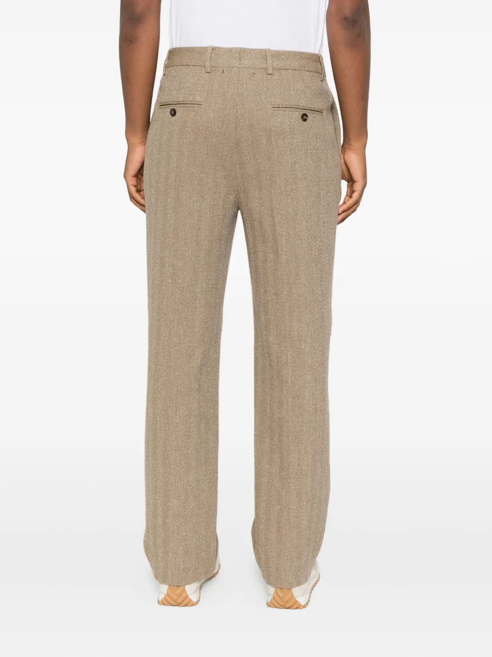 Golden Goose textured linen-blend trousers Bruin