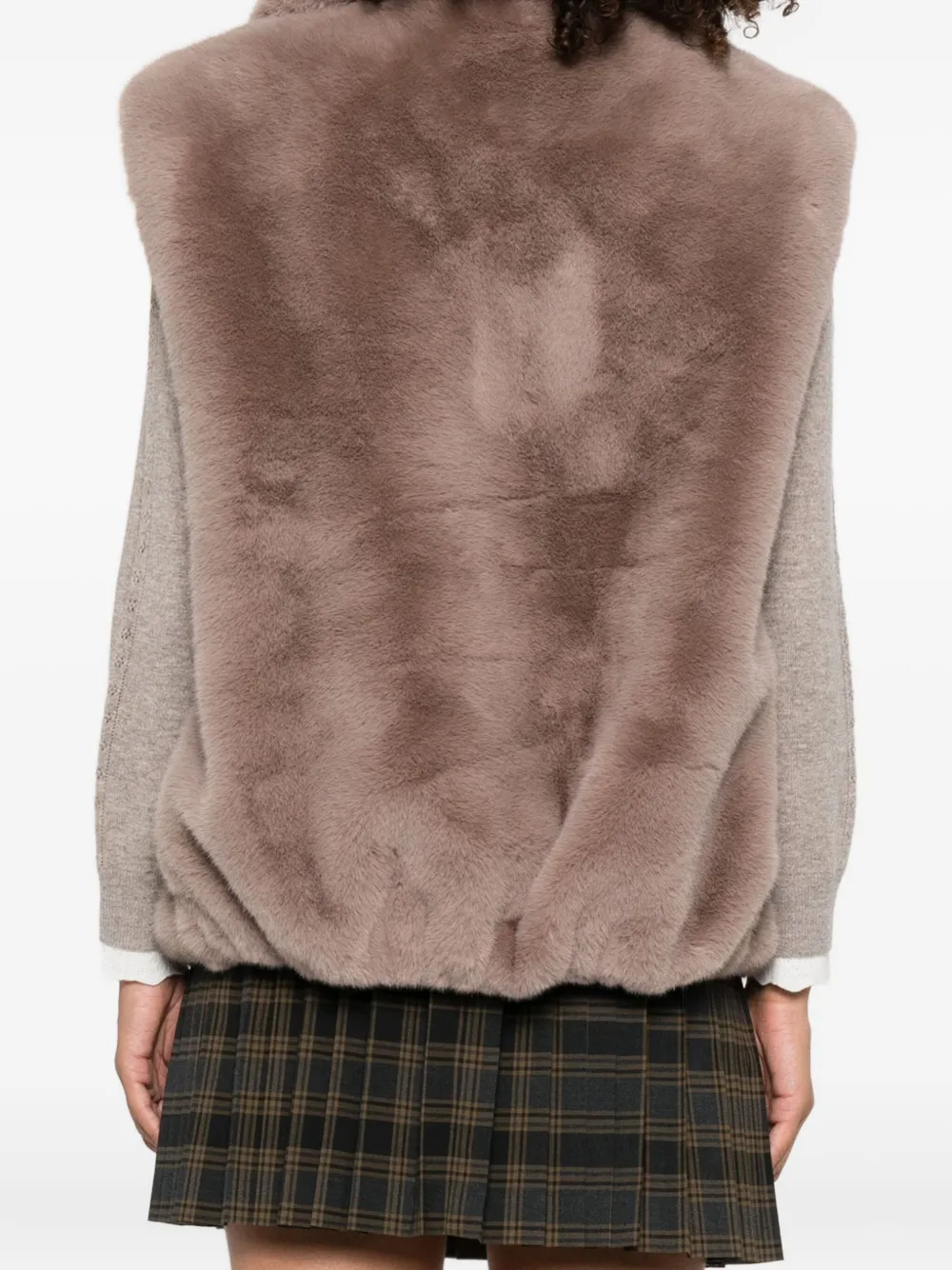 PINKO Spencer van imitatiebont met rits Beige