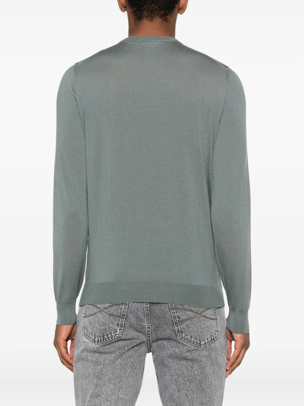 Drumohr crew-neck merino wool sweater Grijs