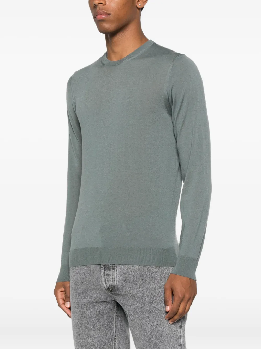 Drumohr crew-neck merino wool sweater Grijs