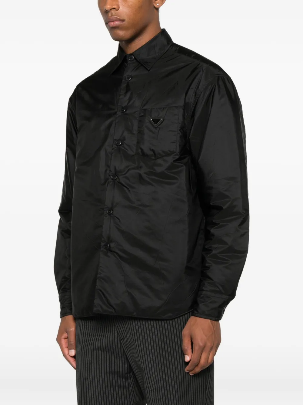 Prada Shirtjack met logo Zwart
