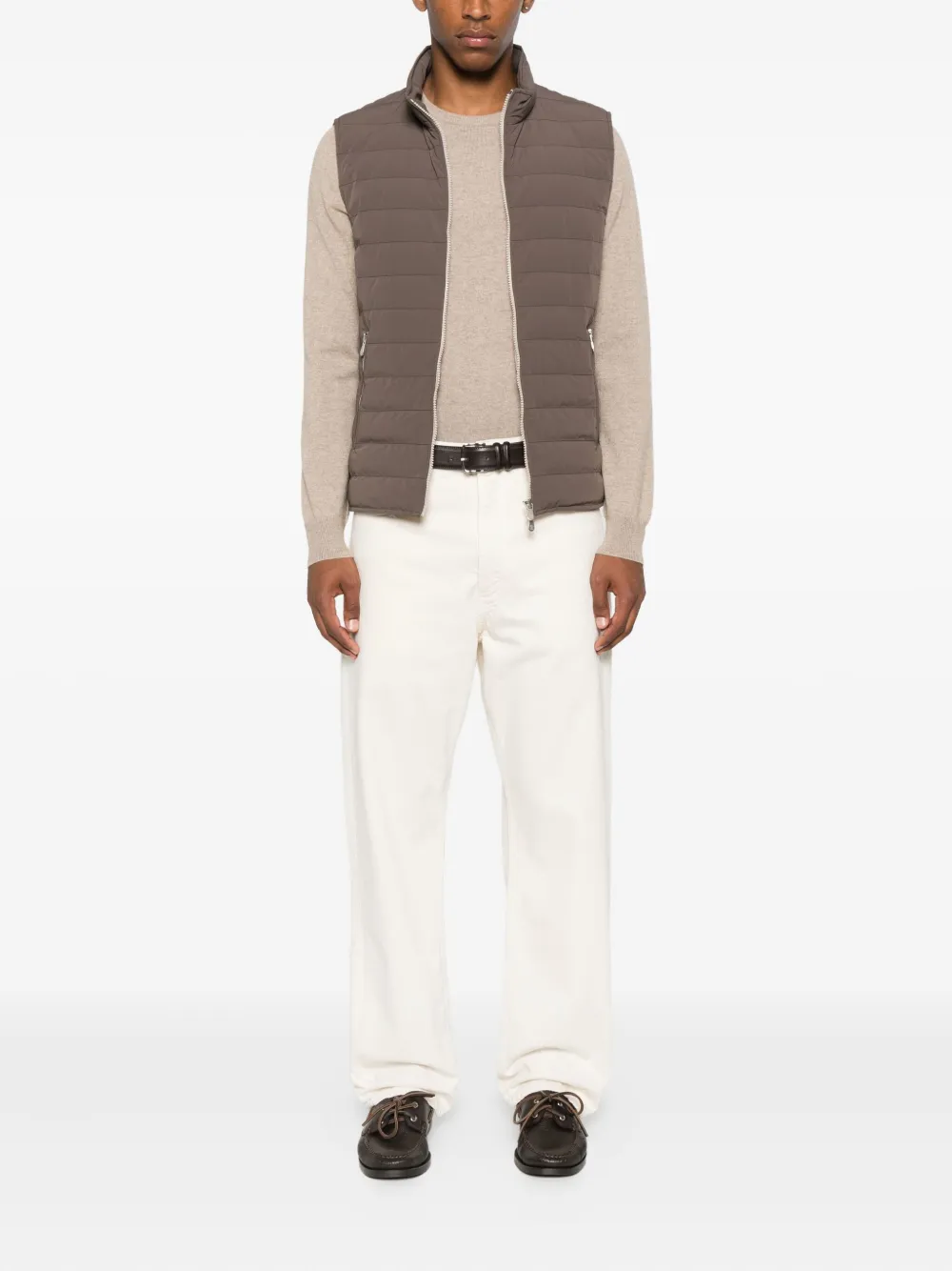 Brunello Cucinelli quilted zip-front vest Bruin