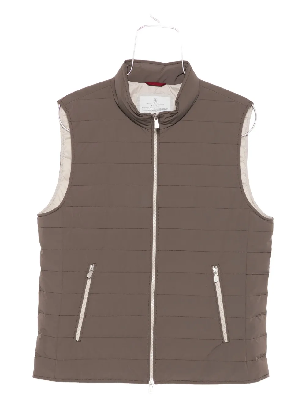 Brunello Cucinelli quilted zip-front vest Bruin