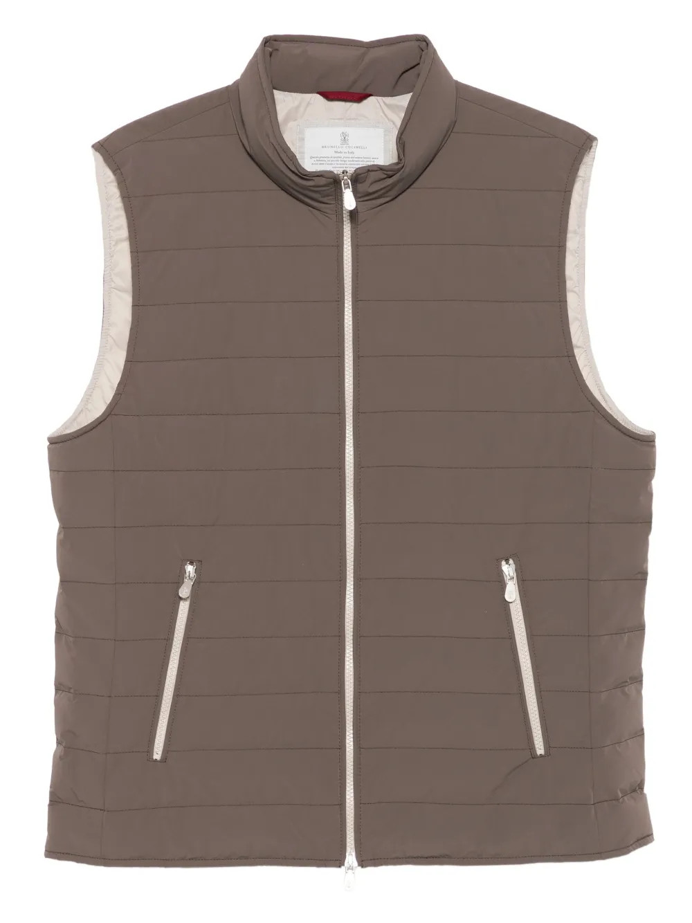 Brunello Cucinelli quilted zip-front vest Bruin