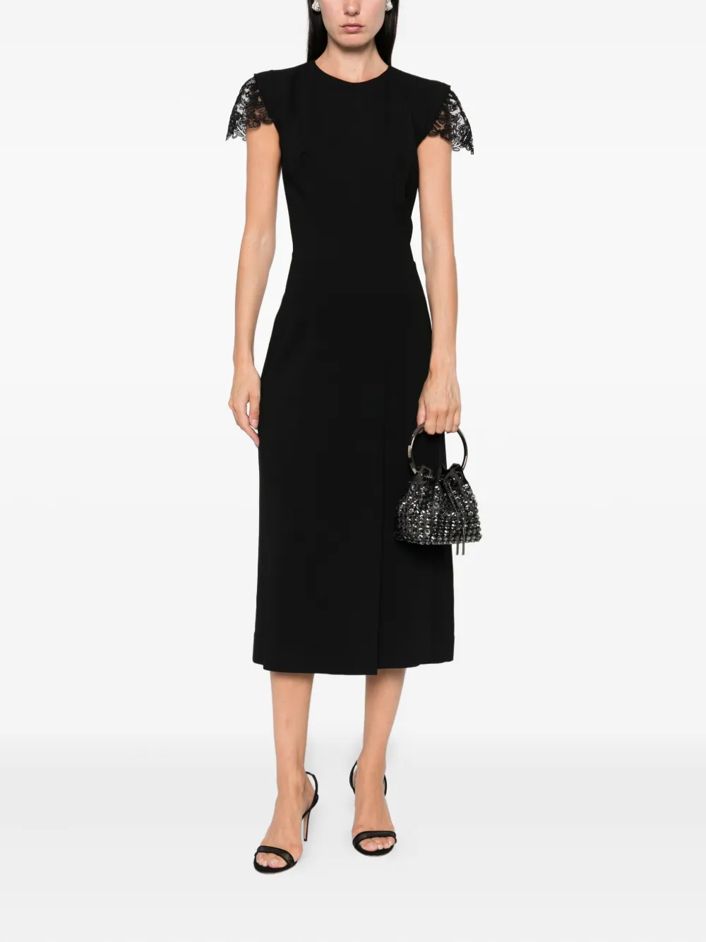 Ermanno Scervino lace-trimmed dress Zwart