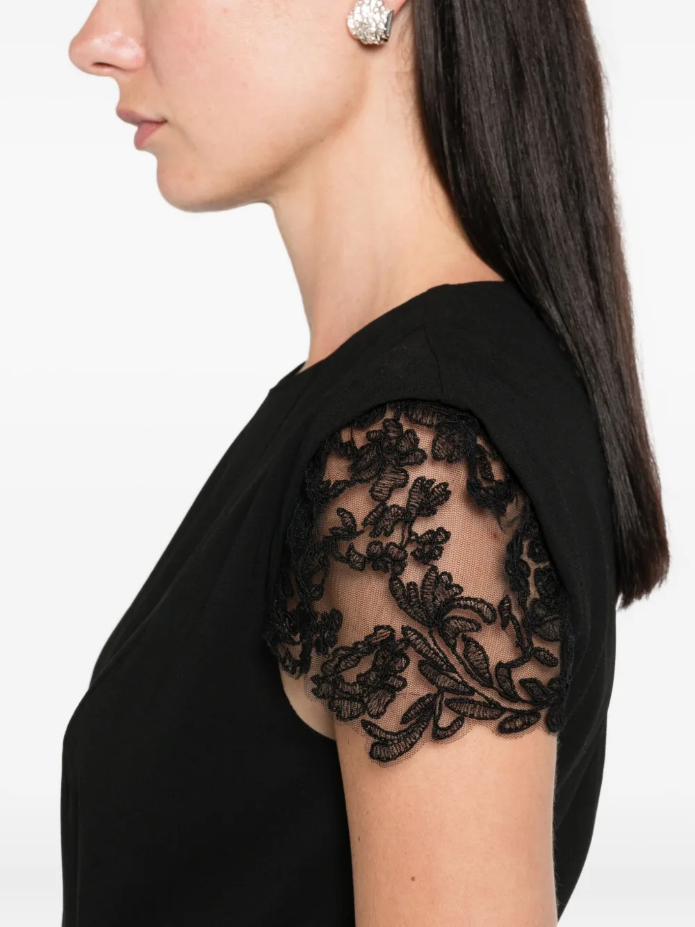 Ermanno Scervino lace-trimmed dress Zwart