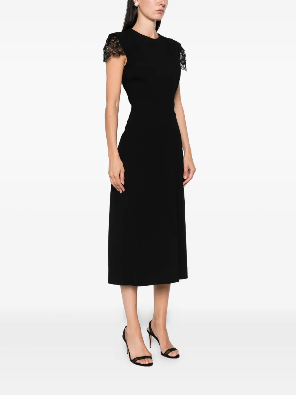 Ermanno Scervino lace-trimmed dress Zwart