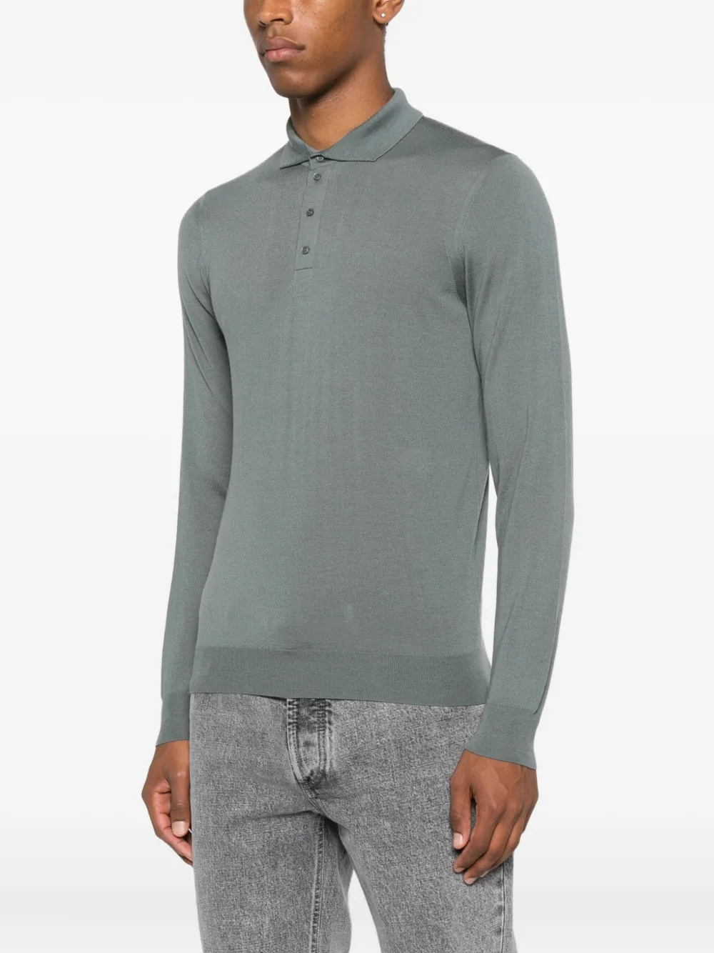 Drumohr long-sleeve polo shirt Grijs