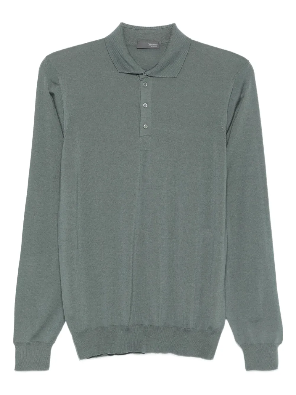Drumohr Poloshirt met lange mouwen Grijs