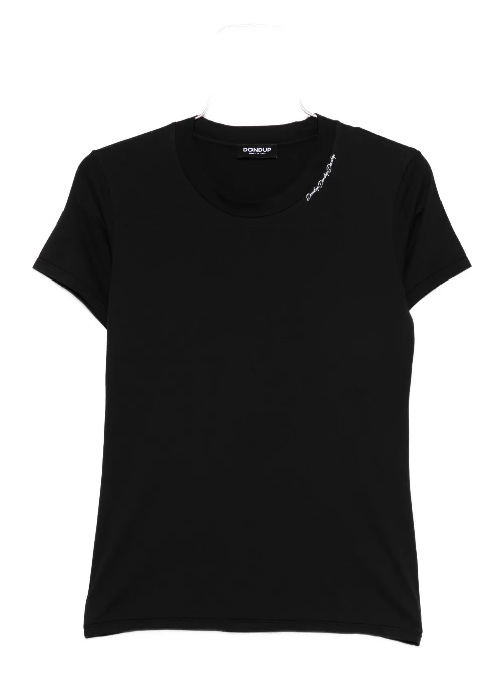 DONDUP logo-embroidered T-shirt Zwart