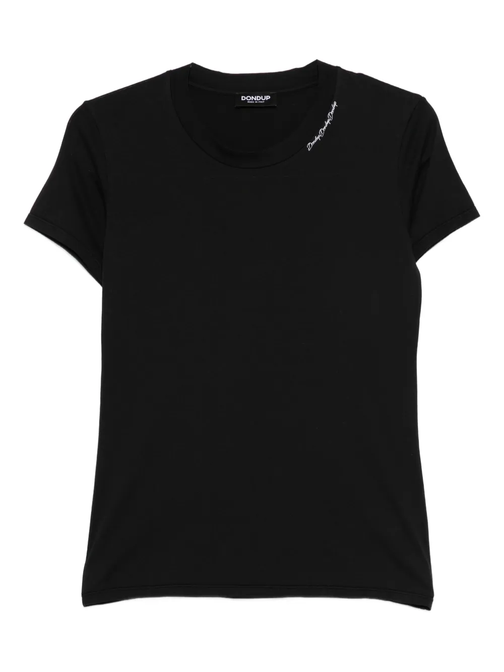 DONDUP logo-embroidered T-shirt Zwart