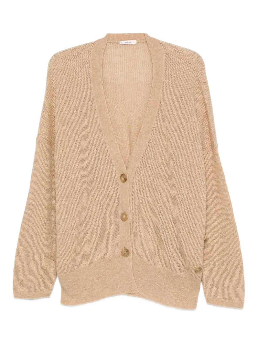 Haikure ribbed cardigan Beige