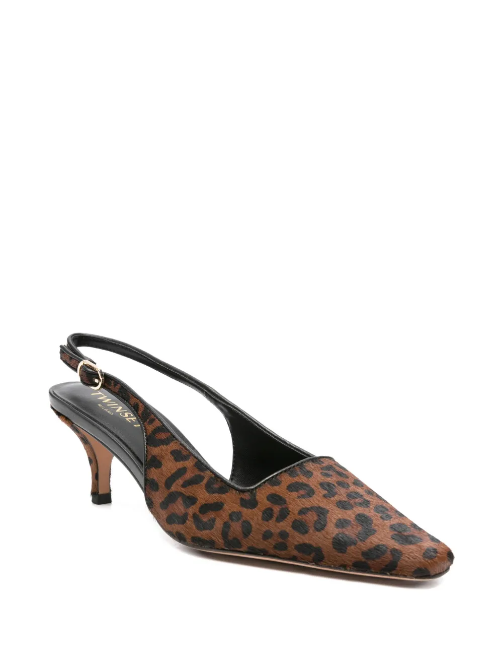 TWINSET 70mm slingback leopard pumps Brown