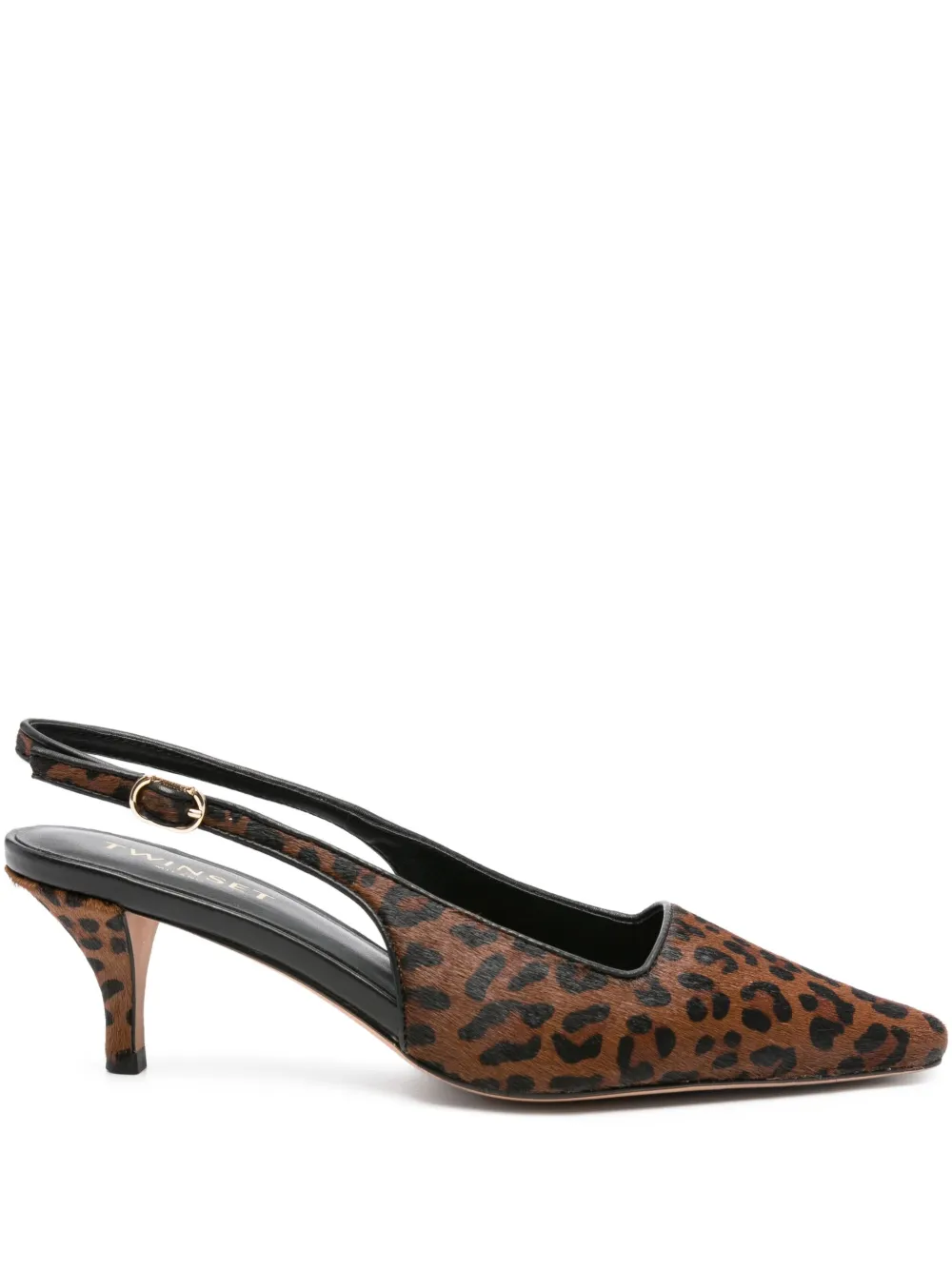 TWINSET 70mm slingback leopard pumps Brown