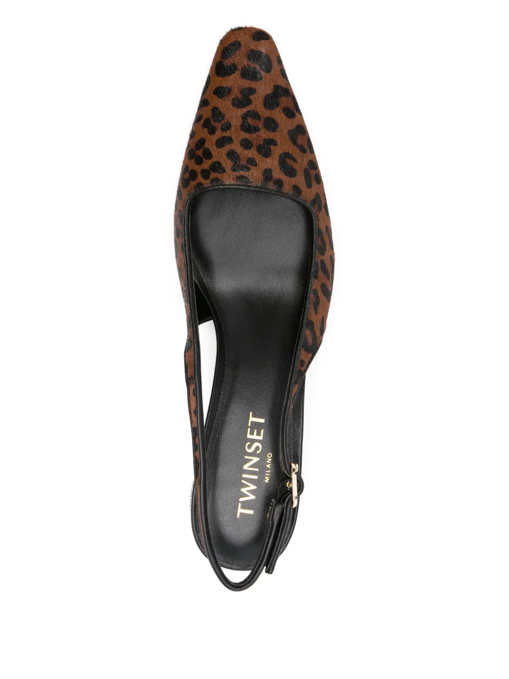 TWINSET 70mm slingback leopard pumps Brown