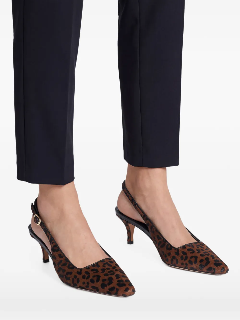 TWINSET 70 mm slingback pumps met luipaardprint Bruin