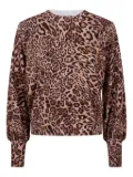 TWINSET leopard print balloon-sleeve sweater - Brown