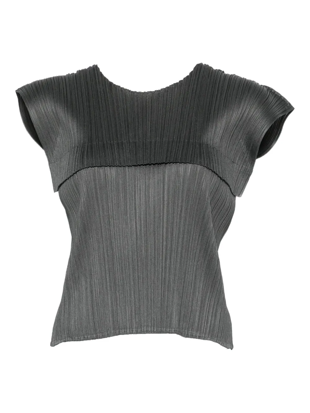 Pleats Please Issey Miyake pleated-panel top Groen